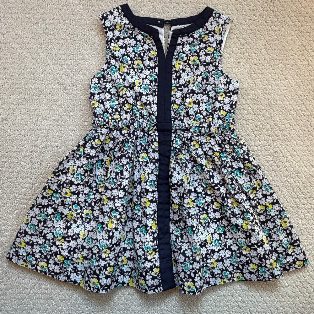 NWT Crewcuts Floral Kids Dress - Blue, White, Yellow, Blue